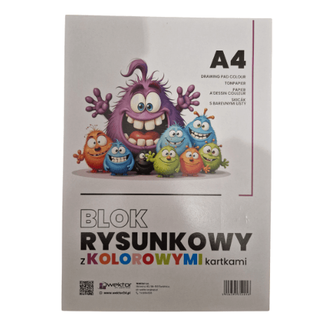 Blok rysunkowy kolorowy A4 Wektor